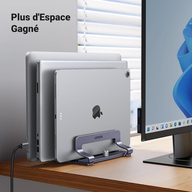 Detalle de UGREEN 3 en 1 support vertical PC