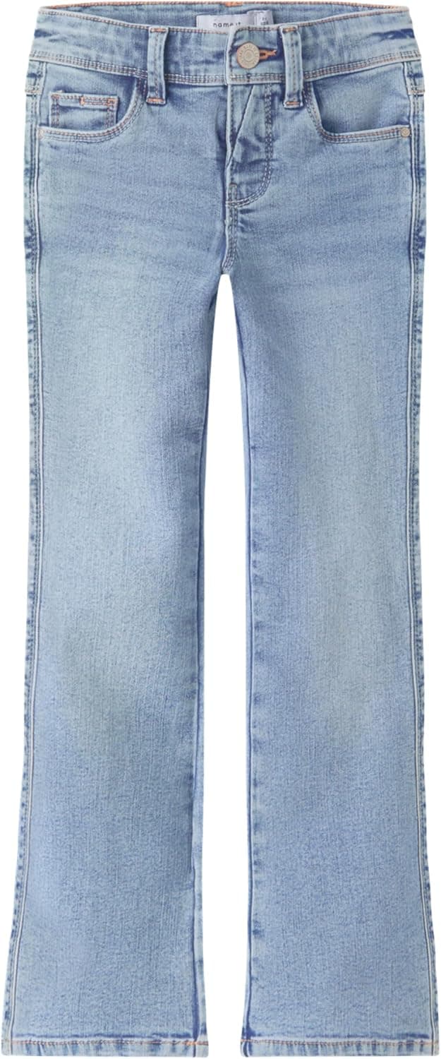 Detalle de NAME IT Girl Jeans Bootcut – Kinder-Jeans mit verstellbarem Bund und Bootcut-Passform