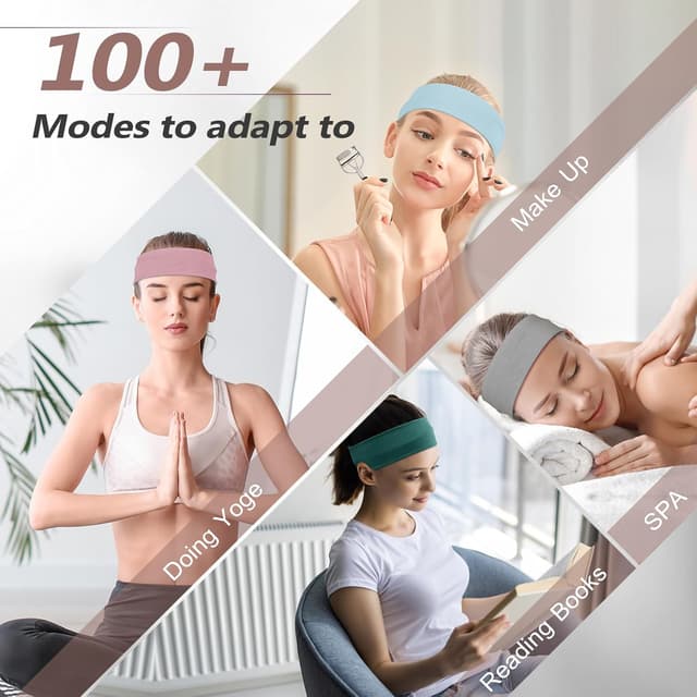 Detalle de DiyJibb Stirnbänder für Frauen (7er-Set), rutschfest & dehnbar für Sport, Yoga und Lauftraining