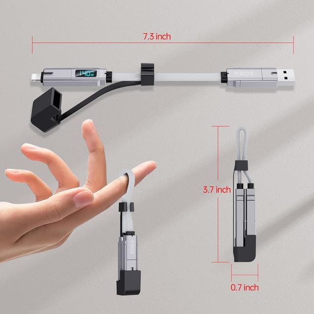 Detalle 2 de PZOZ Keychain Charger 140W USB cable