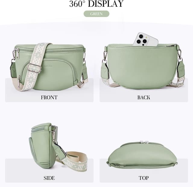 Thumbnail 6 de MUIIKOLA Kleine Damen Umhängetaschen (Bauchtasche/Crossbody) mit RFID-Schutz