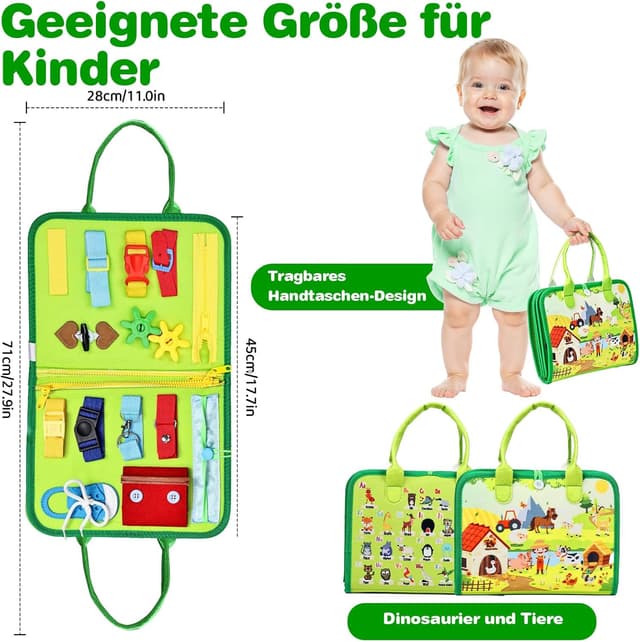 Thumbnail 6 de JHkim Montessori Busy Board Deutsch grün