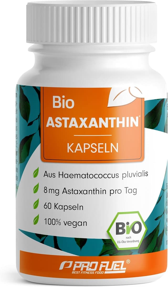 Detalle de BIO Astaxanthin-Kapseln 60x hochdosiert 8 mg pro Kapsel