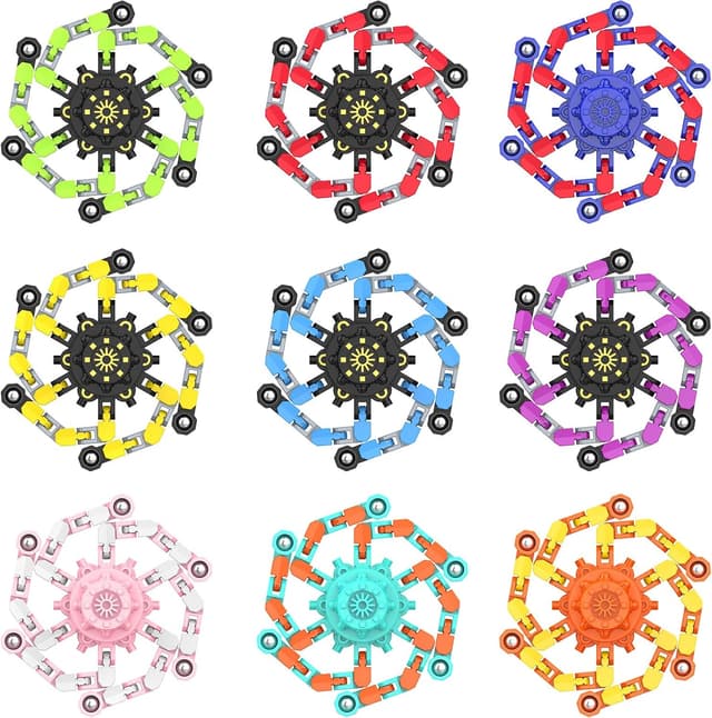 Transformable Holiday Fidget Spinners with Deformable Chains (DIY Robot Spinner) — Stress Relief Sensory Toys