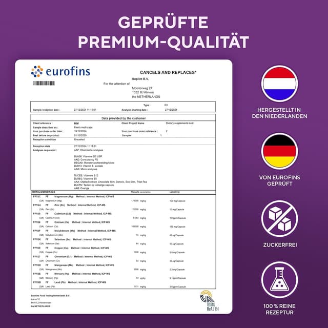 Detalle de Multivitamin für Männer, 60 Kapseln für 60 Tage