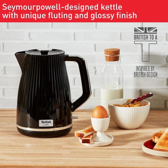 Detalle 2 de Tefal Loft Electric Kettle KO250840 (Black Glossy), 1.7L cordless fast boil