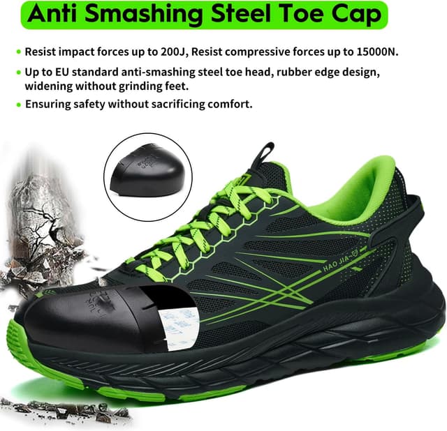 Detalle de RUGNOR Safety Trainers Steel Toe Cap Trainers – Lightweight breathable non-slip work shoes