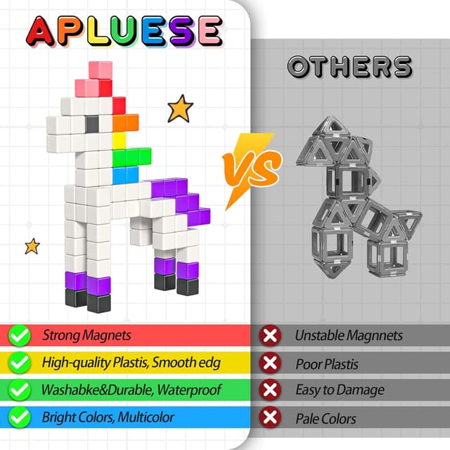 Thumbnail 4 de Apluses 54 PCS Magnetic Blocks 54-piece magnetic set 🧲