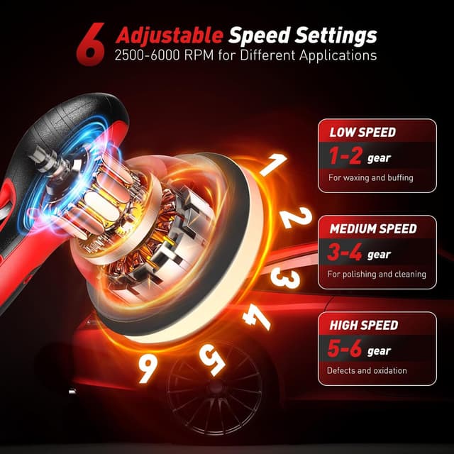 Thumbnail 4 de Avhrit 6 Inch Cordless Buffer 4000mAh