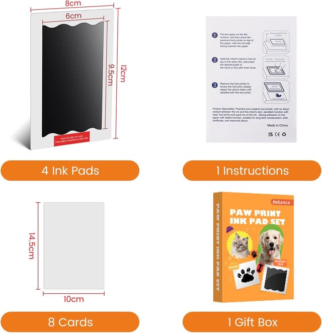 Detalle 2 de Nabance Baby Handprint Kit 4 inkless pads 🐾