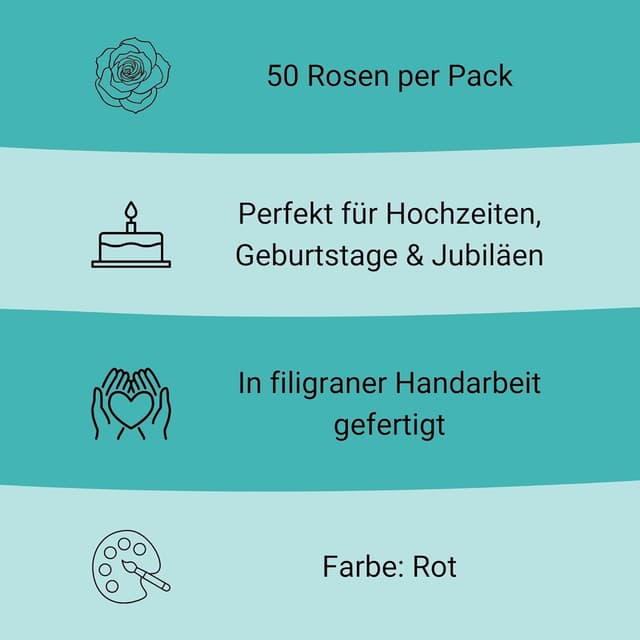 Thumbnail 3 de Cake Company Feinzuckerrosen 50 Stück rot