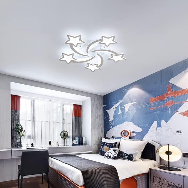 Thumbnail 6 de Plafonnier LED Riserva moderne dimmable à 5 têtes, forme étoile, 70 cm (50 W)