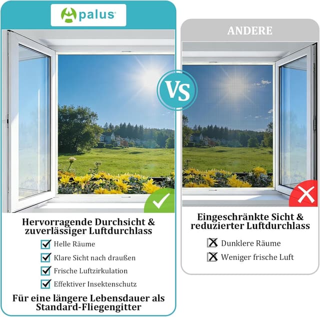 Detalle 2 de Apalus Fliegengitter Fenster 130 x 150 cm