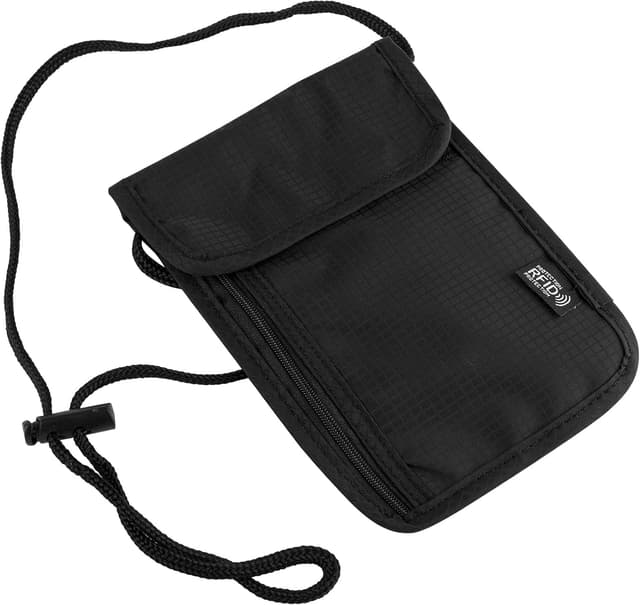 Detalle de Brustbeutel mit RFID-Schutz (Anti-Diebstahl) – unisex Reisegeldbeutel, wasserdichtes Nylon, schwarz