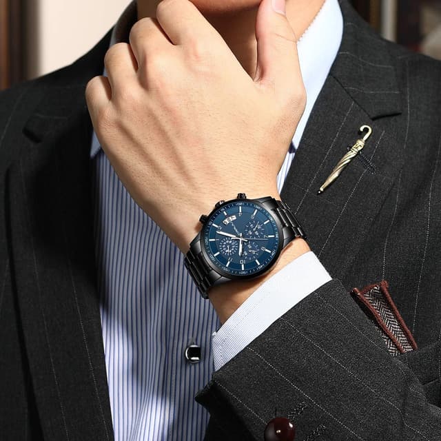 Detalle 2 de CRRJU Herren Uhr Business 30 m wasserdicht