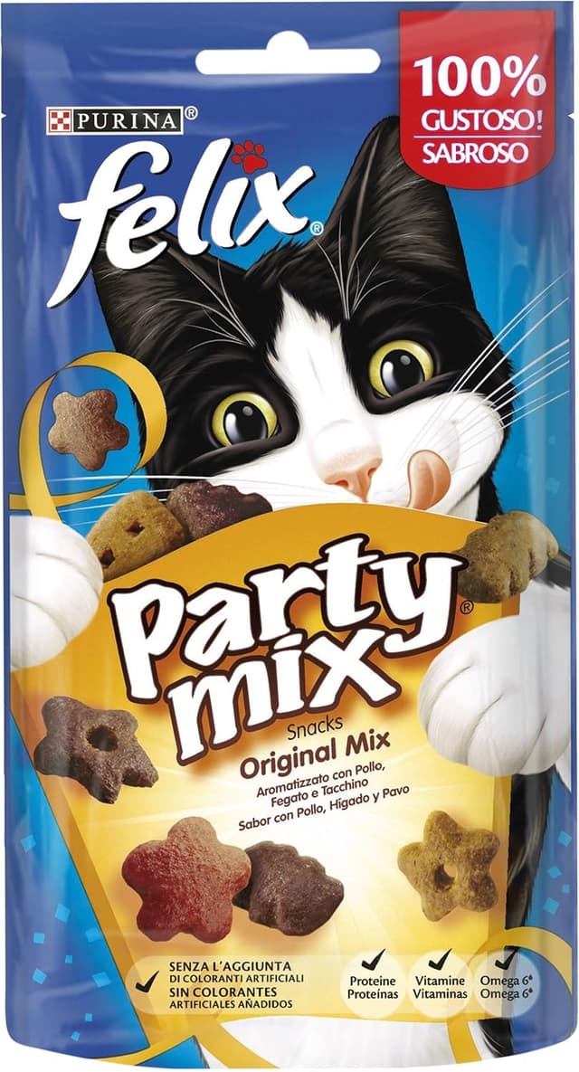 Imagen de Purina Felix Party Mix Katzensnack Original-Mix 8x60 g en OfertitasTOP