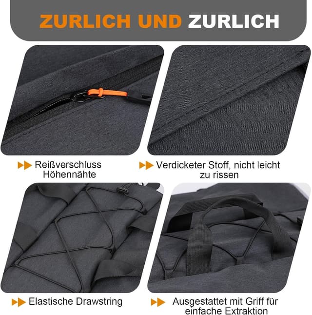 Detalle de NDakter Haltbarkeit Fahrradtaschen für Gepäckträger – Doppeltasche, 35 l wasserdicht, reflektierend, erweiterbar