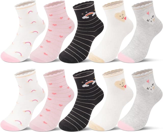 Detalle de Lot de 10 chaussettes enfants en coton L & K-II (licornes multicolores) – pour tout-petits