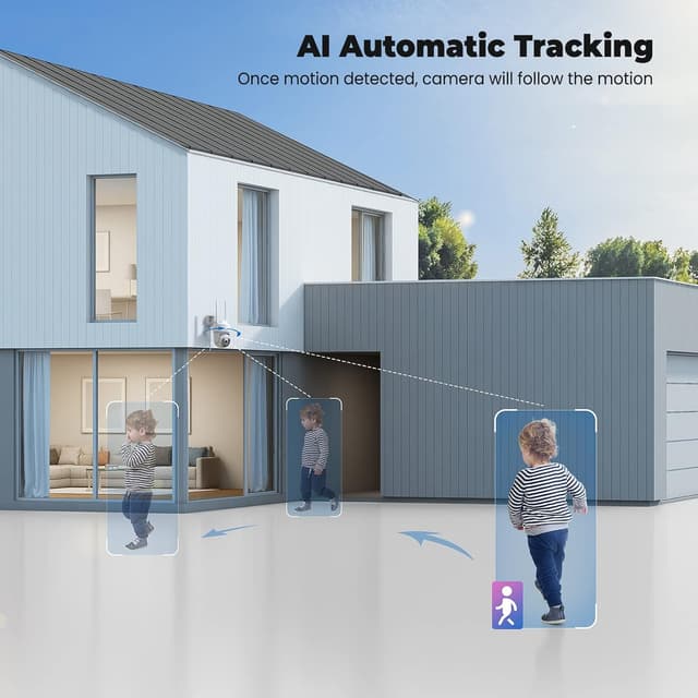 Thumbnail 3 de Codnida 2K Außenüberwachungskamera 360° Sicht 3MP