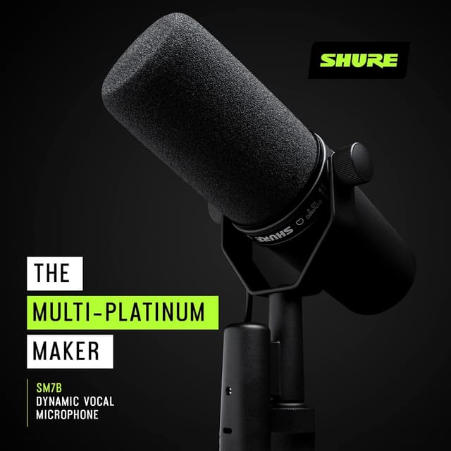 Thumbnail 6 de Shure SM7B Dynamic Vocal Microphone (XLR) for Podcasting, Recording, Streaming, and Broadcast