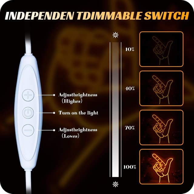 Detalle de LUCUNSTAR Geste Neon Schild (LED-Wandspiel / USB) – blauer Neon-Style für Spielzone & Party-Deko