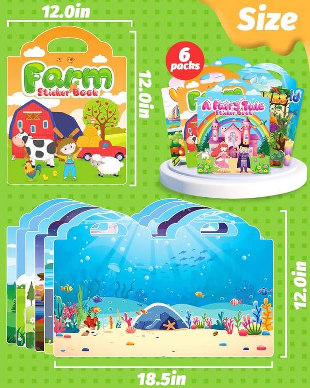 Thumbnail 6 de Walenced Reusable Sticker Book for Toddlers 🎨