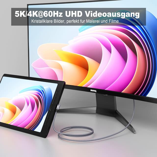 Detalle 2 de MOPOCHG 240W USB‑C‑Kabel 3 m 90° für Laptops