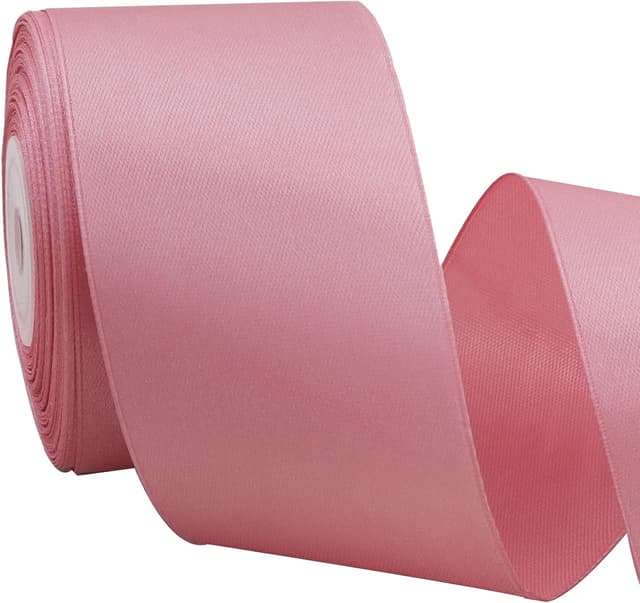 Detalle de TONIFUL Satinband Roségold 5 cm x 20 m – Geschenkband für große Schleifen und Deko