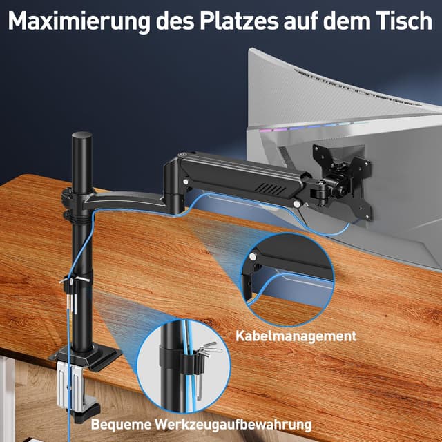 Thumbnail 6 de ELIVED EV6033B support de moniteur 1 bras réglable en hauteur (13 à 32")