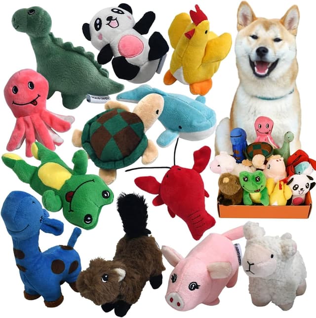 Detalle de LEGEND SANDY squeaky plush dog toys pack