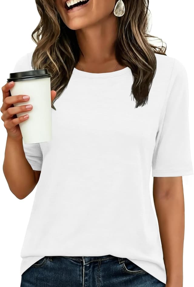 Detalle de ANRABESS basic crewneck tee, regular fit