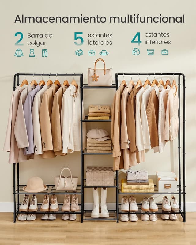 Thumbnail 3 de SONGMICS Perchero Armario abierto 125 cm