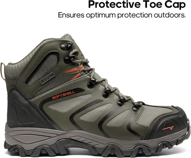 Detalle de NORTIV 8 Herren Outdoorschuhe: wasserdichte Wanderstiefel für Trekking & Bergsteigen