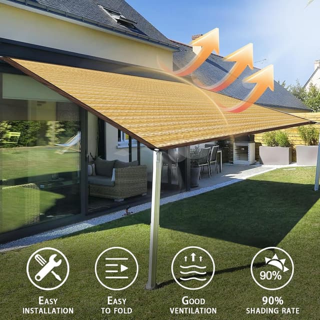 Detalle 2 de ZOZIJIU voile d’ombrage rectangulaire UV 90 %