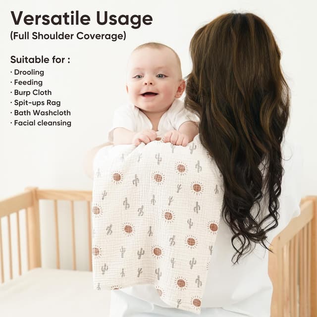 Detalle 2 de Bearmoss muslin squares 60x60cm 6 pack