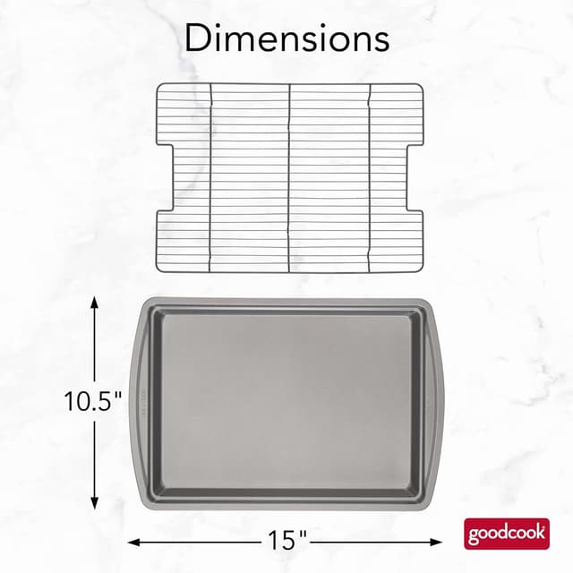 Thumbnail 4 de GoodCook 15x10.5 Nonstick Baking Pan & Rack