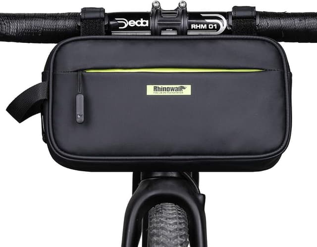 Detalle de SANRUI Bike Handlebar Bag (1680D polyester) – front crossbar storage for MTB, road and commuting