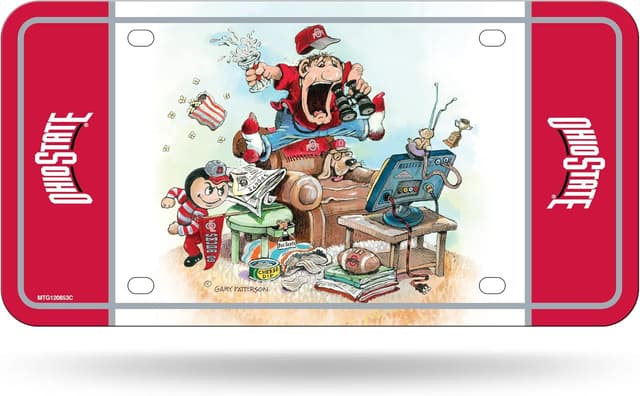 Detalle de Rico Industries NCAA Ohio State Buckeyes Gary Patterson Metal Auto Tag (8.5" x 11")