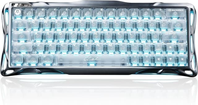 Detalle de GravaStar Mercury V60 Pro 60% Hall-Effect Gaming-Tastatur (V60 Pro) mit 8.000 Hz Rapid Trigger und 0,005 mm Aktivierung, Silver Frost