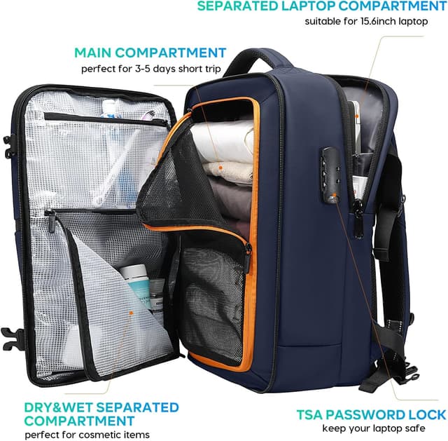 Detalle de BG FUTURE AESTHETICS Reiserucksack mit TSA-Zahlenschloss, wasserdichtem Polyester und Laptopfach bis 15,6 Zoll