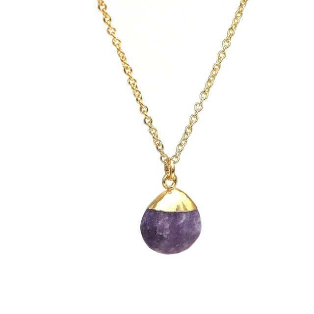 Thumbnail 1 de Gempires Purple Lepidolite Necklace Pear Pendant