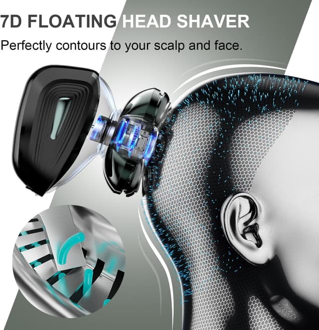 Detalle de Cyruzi 7D Floating Head Shaver for Bald Men