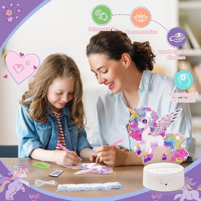 Thumbnail 1 de Einhorn Diamond Painting Nachtlicht 16 Farben