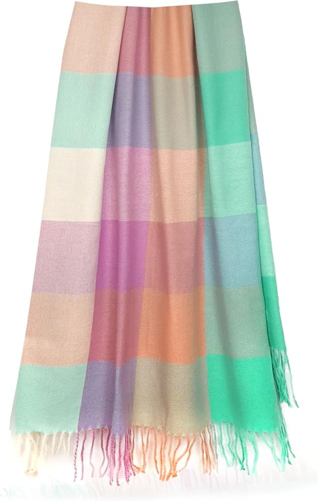 Detalle de GLORIS Schal warm XXL für Damen im Winter – kuschelig, groß & kariert