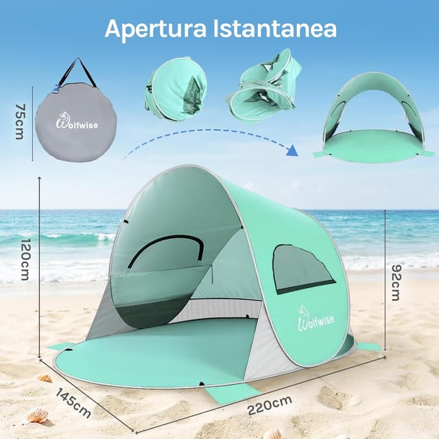 Detalle de Wolfwise tenda pop up UPF 50+ 1,9 kg