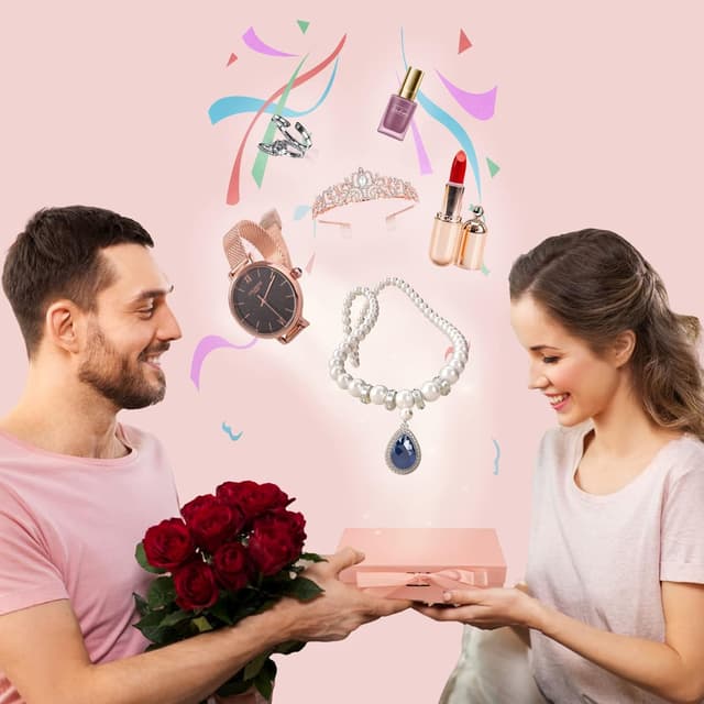 Detalle de DAWNTREES Pink Magnetic Gift Box with Lid (26 x 19 x 8cm) – 1/2/4 Pack