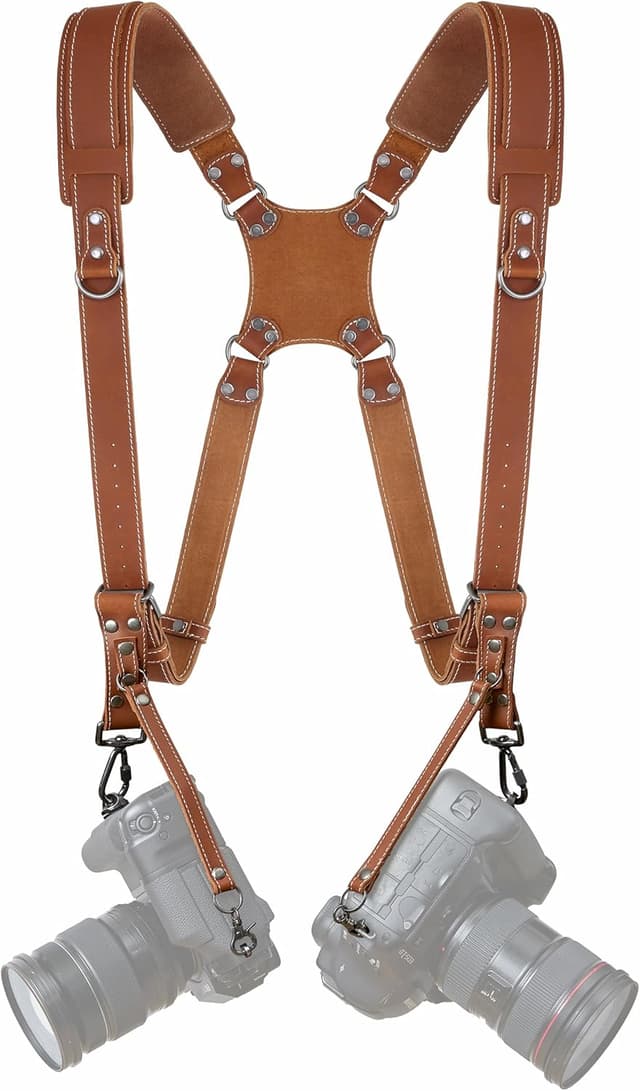 Detalle de Padwa Lifestyle Tan Dual Camera Harness Strap