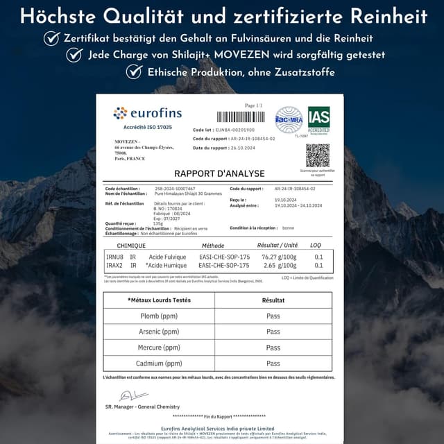 Detalle 2 de Shilajit MOVEZEN 30 g Fulvinsäure