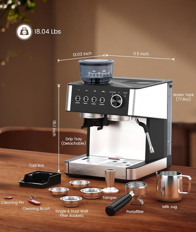 Thumbnail 5 de 2026 Upgrade Espresso Machine with Grinder