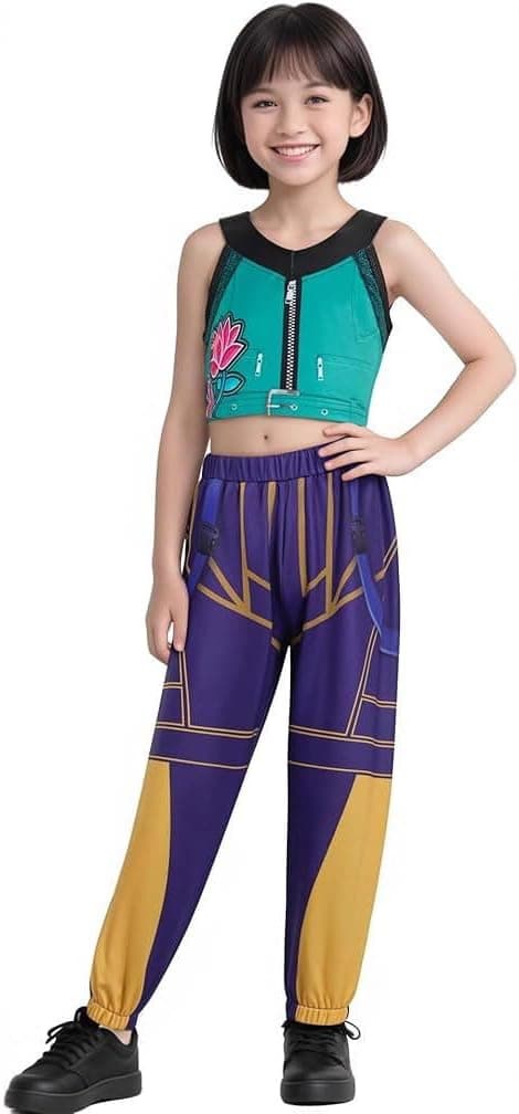 Detalle 2 de Lgandpg Mira Girls Pop Singer Costume (T-Shirt & Pants) for Halloween and Stage-Style Play